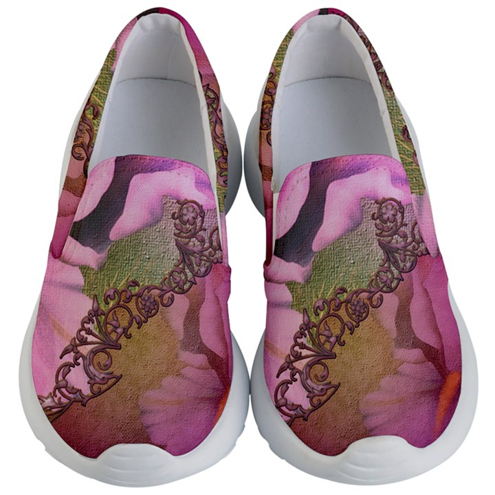 Flowers In Soft Violet Colors Kid s Lightweight Slip Ons