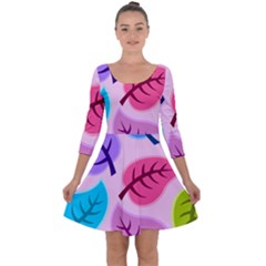 Backdrop Background Beautiful Quarter Sleeve Skater Dress by Nexatart