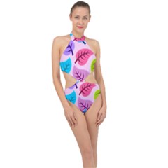 Backdrop Background Beautiful Halter Side Cut Swimsuit by Nexatart