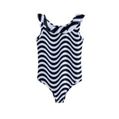 Wave Pattern Wavy Water Seamless Kids  Frill Swimsuit by Nexatart