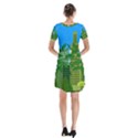 Environmental Protection Short Sleeve V-neck Flare Dress View2