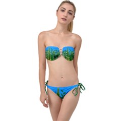 Environmental Protection Twist Bandeau Bikini Set