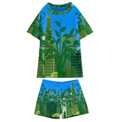 Environmental Protection Kids  Swim Tee And Shorts Set