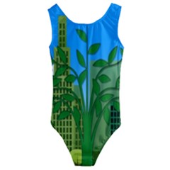 Environmental Protection Kids  Cut-out Back One Piece Swimsuit