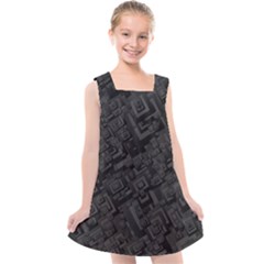 Black Rectangle Wallpaper Grey Kids  Cross Back Dress