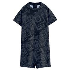 Black Rectangle Wallpaper Grey Kids  Boyleg Half Suit Swimwear