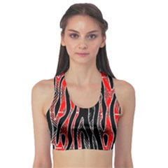 Blackandredswirldesignflipbigger Sports Bra by flipstylezfashionsLLC