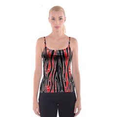 Blackandredswirldesignflipbigger Spaghetti Strap Top by flipstylezfashionsLLC