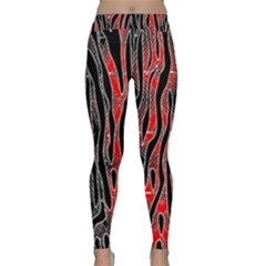 Blackandredswirldesignflipbigger Classic Yoga Leggings by flipstylezfashionsLLC