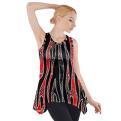 Blackandredswirldesignflipbigger Side Drop Tank Tunic by flipstylezfashionsLLC