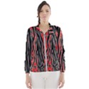 Blackandredswirldesignflipbigger Windbreaker (Women) View1