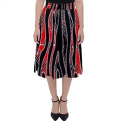 Blackandredswirldesignflipbigger Classic Midi Skirt by flipstylezfashionsLLC