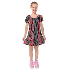 Blackandredswirldesignflipbigger Kids  Short Sleeve Velvet Dress by flipstylezfashionsLLC