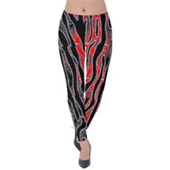 Blackandredswirldesignflipbigger Velvet Leggings