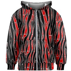 Blackandredswirldesignflipbigger Kids Zipper Hoodie Without Drawstring by flipstylezfashionsLLC