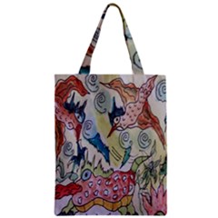 Watercolor Postcard2 Zipper Classic Tote Bag