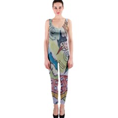 Watercolor Postcard2 One Piece Catsuit