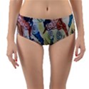 Watercolor Postcard2 Reversible Mid-Waist Bikini Bottoms View3