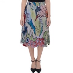 Watercolor Postcard2 Classic Midi Skirt