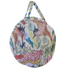 Watercolor Postcard2 Giant Round Zipper Tote by chellerayartisans