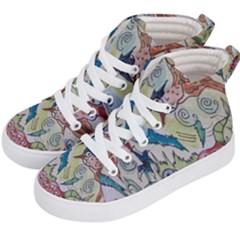 Watercolor Postcard2 Kid s Hi-top Skate Sneakers by chellerayartisans