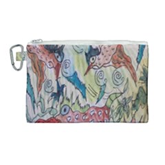 Watercolor Postcard2 Canvas Cosmetic Bag (large)