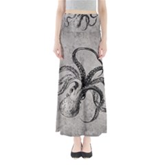 Vintage Octopus  Full Length Maxi Skirt by Valentinaart