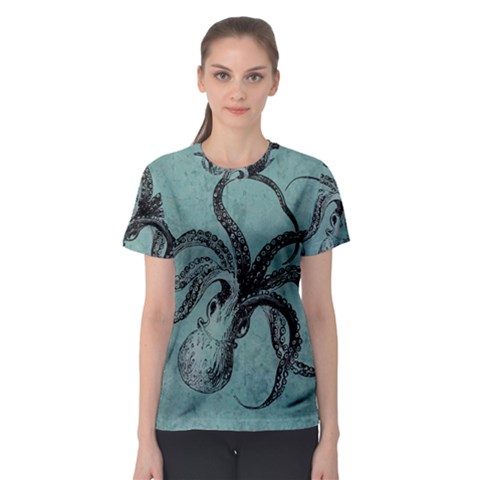 Vintage Octopus  Women s Sport Mesh Tee by Valentinaart