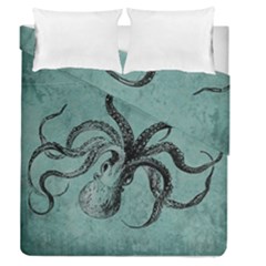 Vintage Octopus  Duvet Cover Double Side (queen Size) by Valentinaart