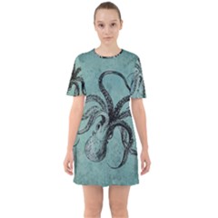 Vintage Octopus  Sixties Short Sleeve Mini Dress by Valentinaart