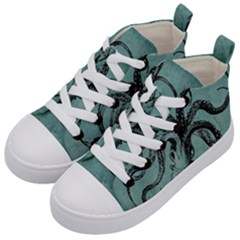 Vintage Octopus  Kid s Mid-top Canvas Sneakers by Valentinaart