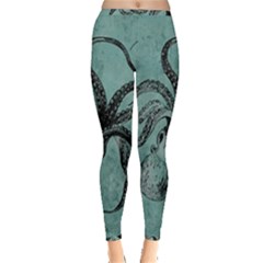 Vintage Octopus  Inside Out Leggings by Valentinaart