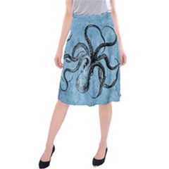 Vintage Octopus  Midi Beach Skirt by Valentinaart