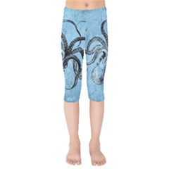 Vintage Octopus  Kids  Capri Leggings 