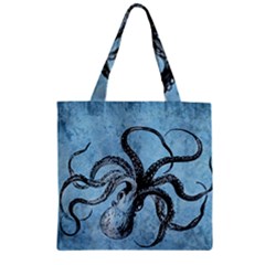 Vintage Octopus  Zipper Grocery Tote Bag