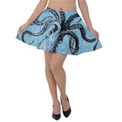 Vintage Octopus  Velvet Skater Skirt