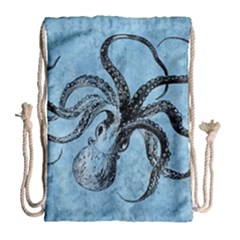 Vintage Octopus  Drawstring Bag (large) by Valentinaart