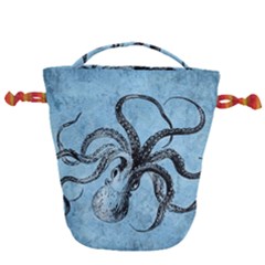 Vintage Octopus  Drawstring Bucket Bag by Valentinaart