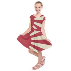 Rising Sun Flag Kids  Short Sleeve Dress by Valentinaart