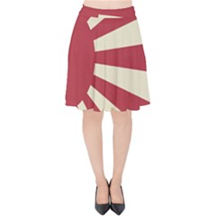 Rising Sun Flag Velvet High Waist Skirt by Valentinaart