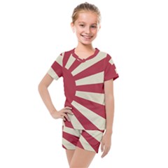 Rising Sun Flag Kids  Mesh Tee And Shorts Set