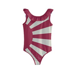 Rising Sun Flag Kids  Frill Swimsuit