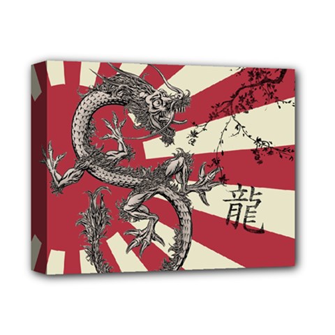 Rising Sun Flag Deluxe Canvas 14  X 11  (stretched) by Valentinaart