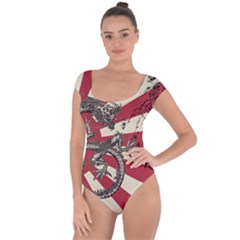 Rising Sun Flag Short Sleeve Leotard  by Valentinaart