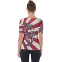 Rising Sun Flag Shoulder Cut Out Short Sleeve Top View2