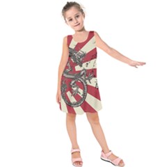 Rising Sun Flag Kids  Sleeveless Dress