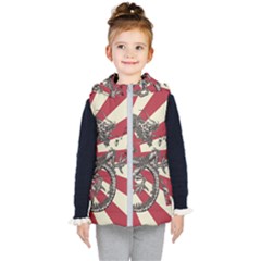 Rising Sun Flag Kid s Hooded Puffer Vest by Valentinaart