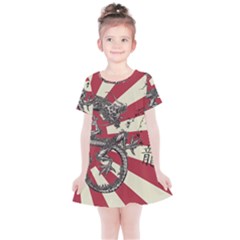 Rising Sun Flag Kids  Simple Cotton Dress by Valentinaart