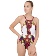 Demon High Neck One Piece Swimsuit by ShamanSociety