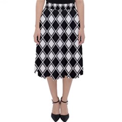 Square Diagonal Pattern Seamless Classic Midi Skirt by Nexatart